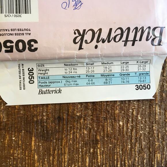 Butterick Sewing Pattern 3050 Infant Costume Bear Dog Rabbit Dinosaur UNCUT - Picture 3 of 3